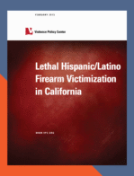 Report cover on firearm victimization in California.