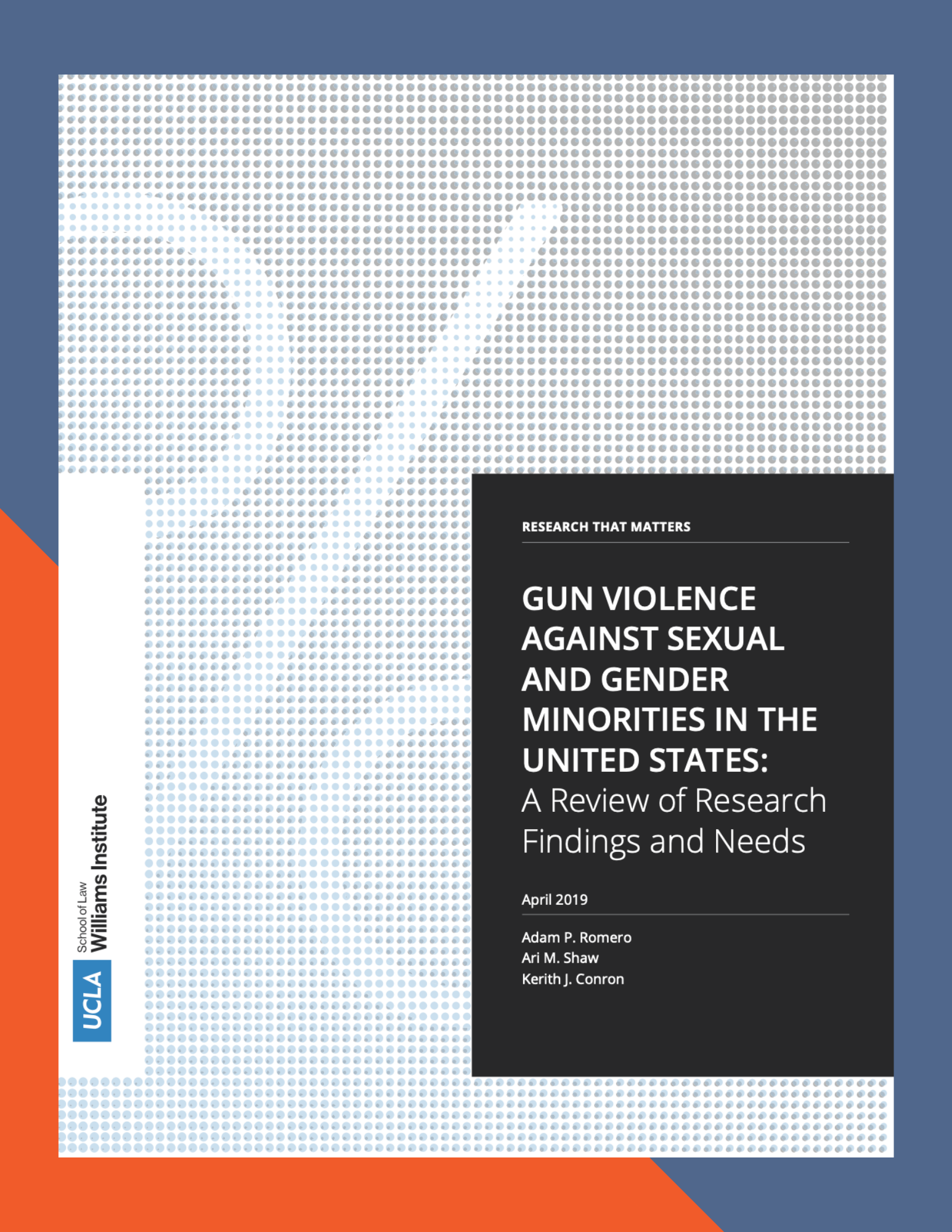 Report cover on gun violence research findings.